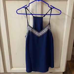 Blue embroidered blouse